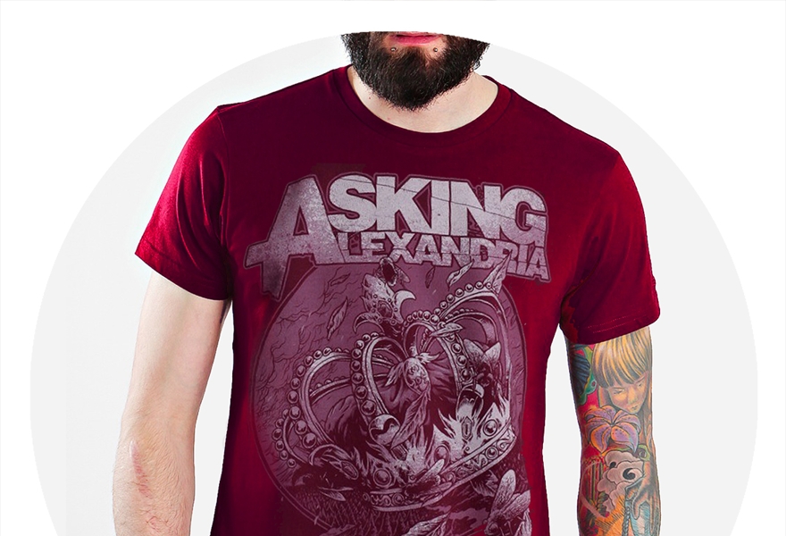 Asking Alexandria / Футболка "Cursed Crown Maroon" бордовая
