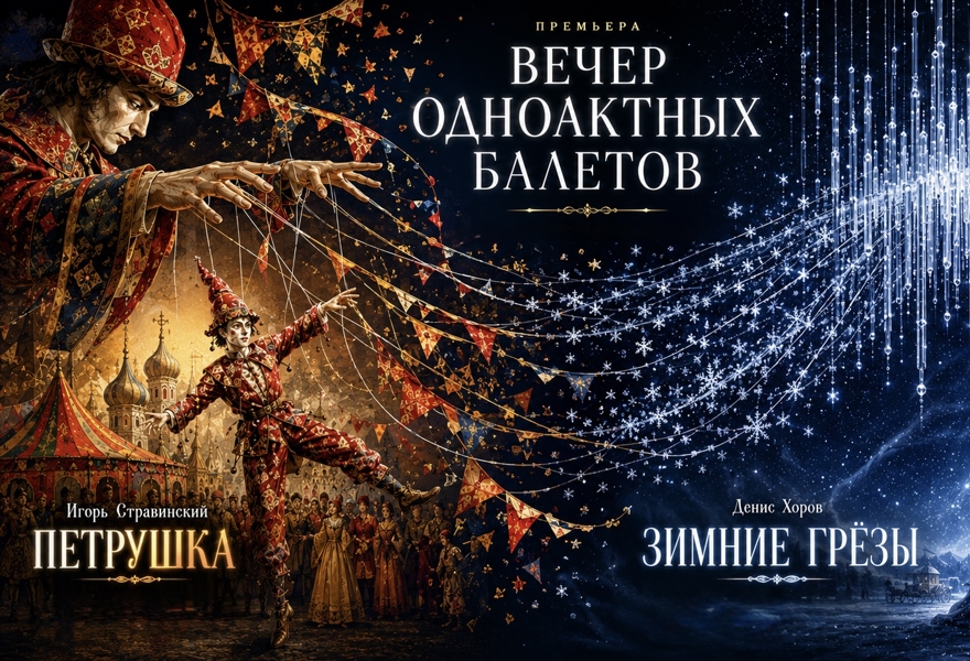 ПРЕМЬЕРА! Вечер одноактных балетов:  Петрушка" и " Зимние грезы"